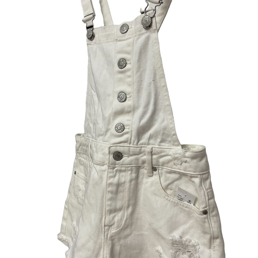 NWT! Pacsun  Overall White Denim Short Size 25 - Picture 3 of 9